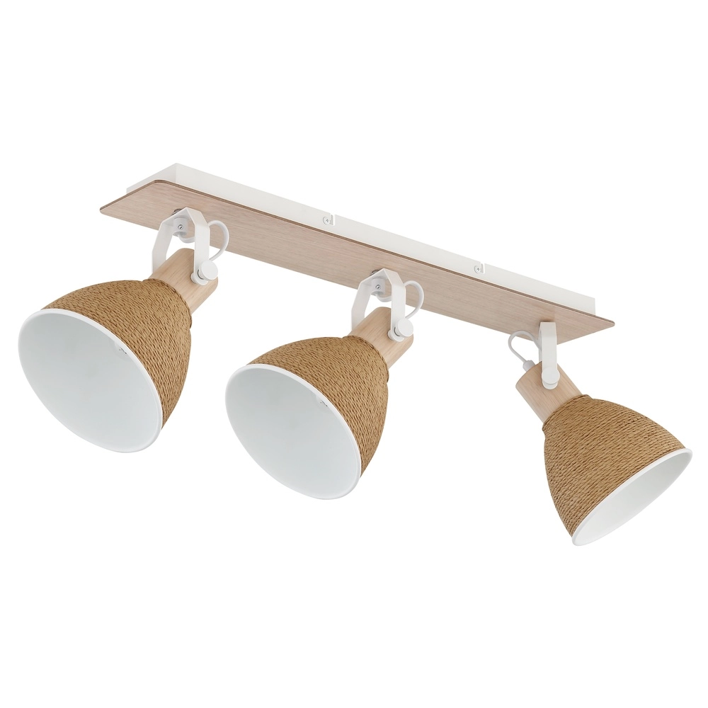 Deckenlampe Lyndon 3-Licht weiß mit Rattan Globo 9007371586745