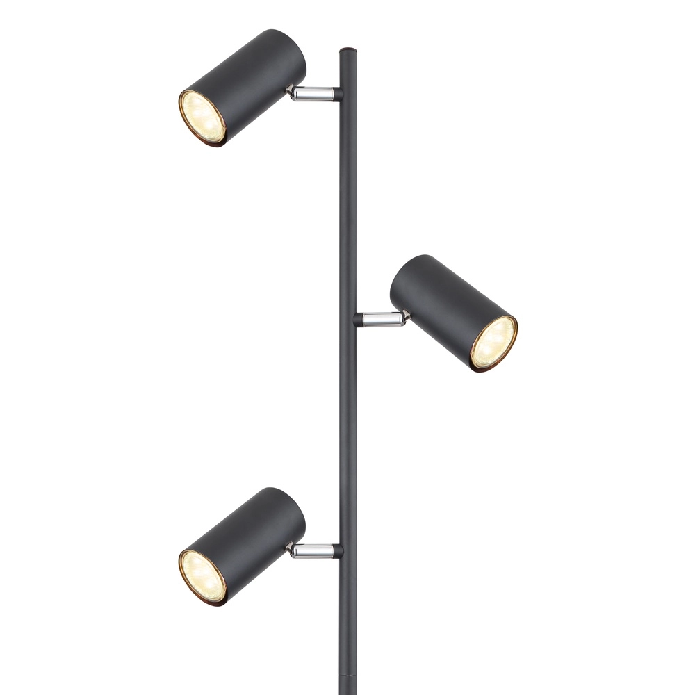 Stehlampe 3-Leuchten Robby Schwarz Globo 9007371419845