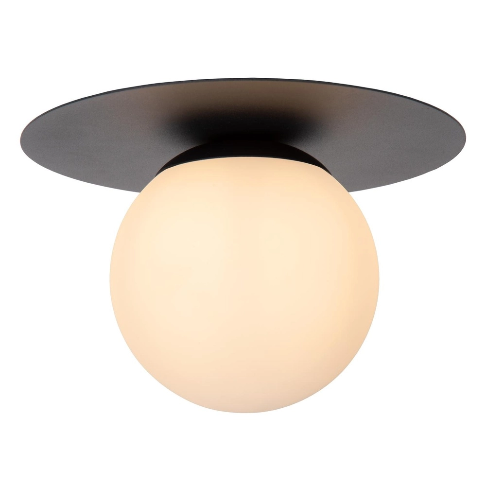 Deckenlampe Tricia Schwarz mit weißer Kugel Lucide 5411212791993