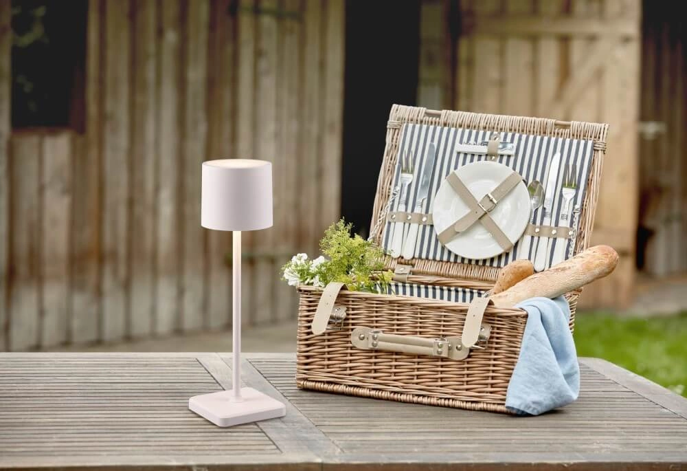 Wiederaufladbare Tischlampe Fernandez draußen grau Trio 4017807564341