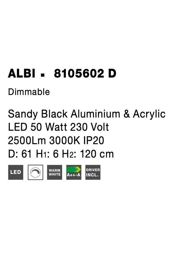 Design-Pendelleuchte Albi schwarz Ø 61cm Lyora 5212017416872