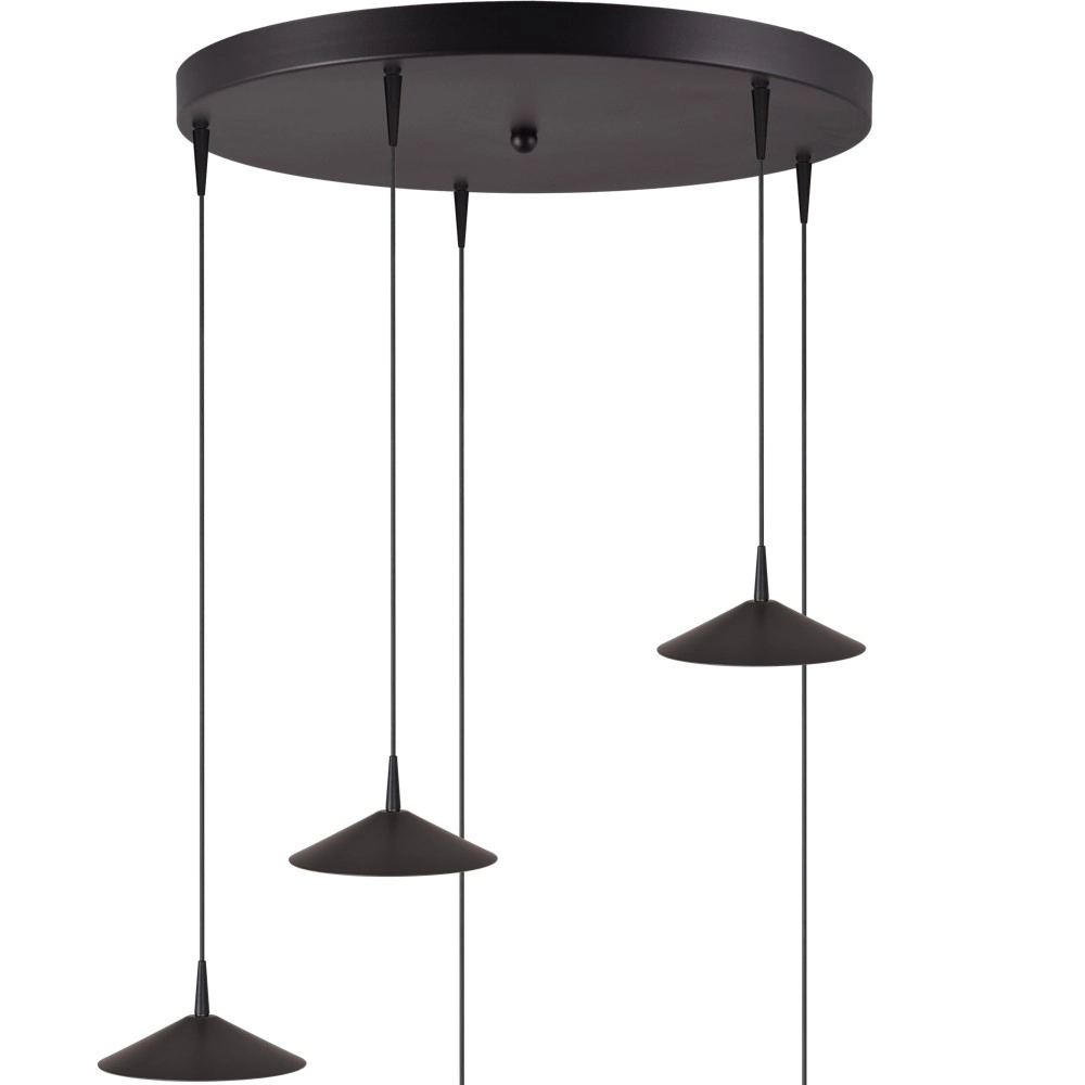5-Licht Pendellampe Ceppo schwarz Ø 18 cm rund Masterlight 8718121358697