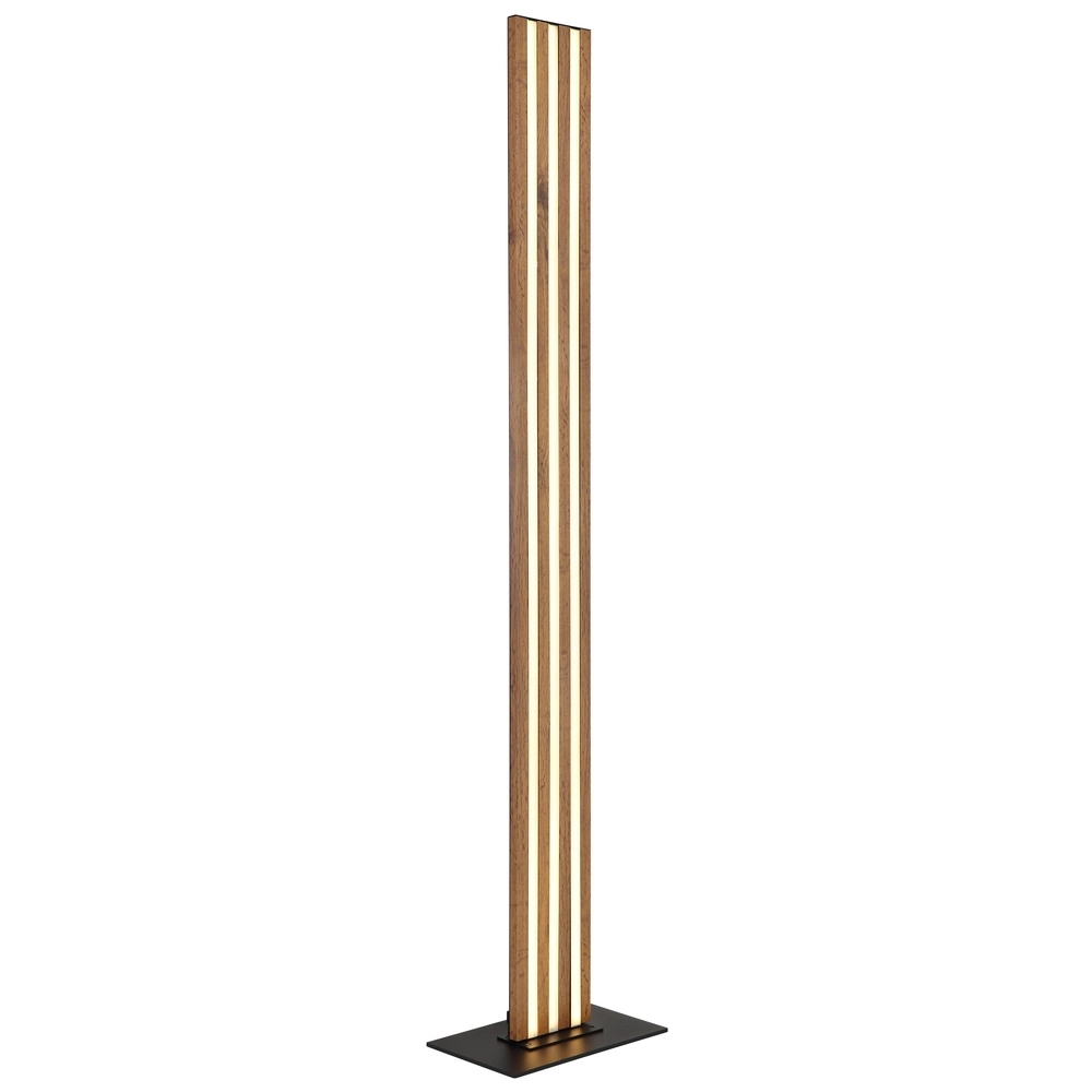 Stehlampe Hayden Schwarz mit Holz