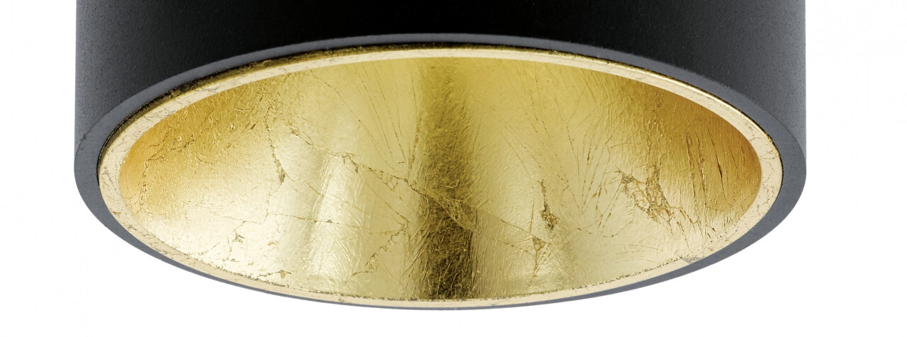 LED-Deckenspot Polasso Round 10 cm schwarz mit Gold Eglo 9002759945022