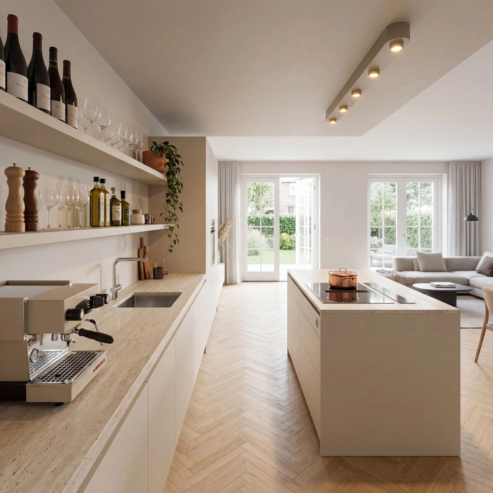 Elegante Deckenlampe Bar 5-hell sandbraun