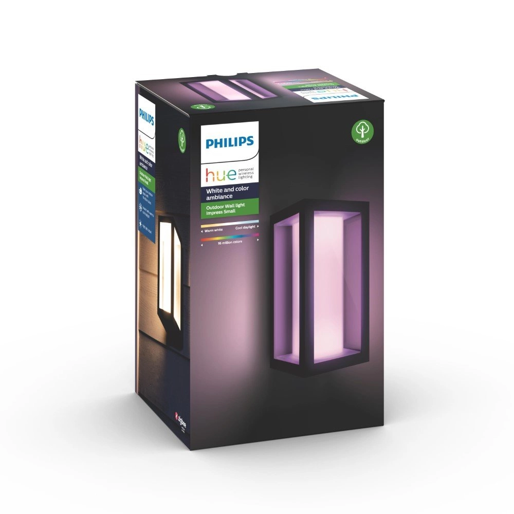 Außenlampe Hue Impress schwarzes Quadrat Philips 8718696170489