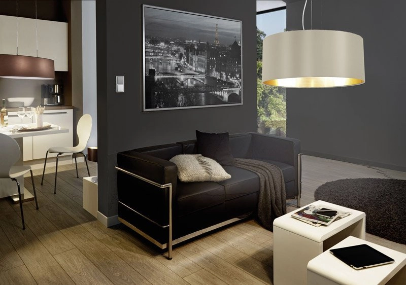 Pendelleuchte Maserlo 53 cm Taupe mit gold Eglo 9002759316075