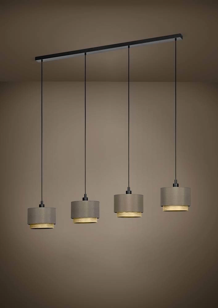 Hängelampe mit 4 Leuchten Marchena Cappuccino mit Holz Stars of Light 9008606240074