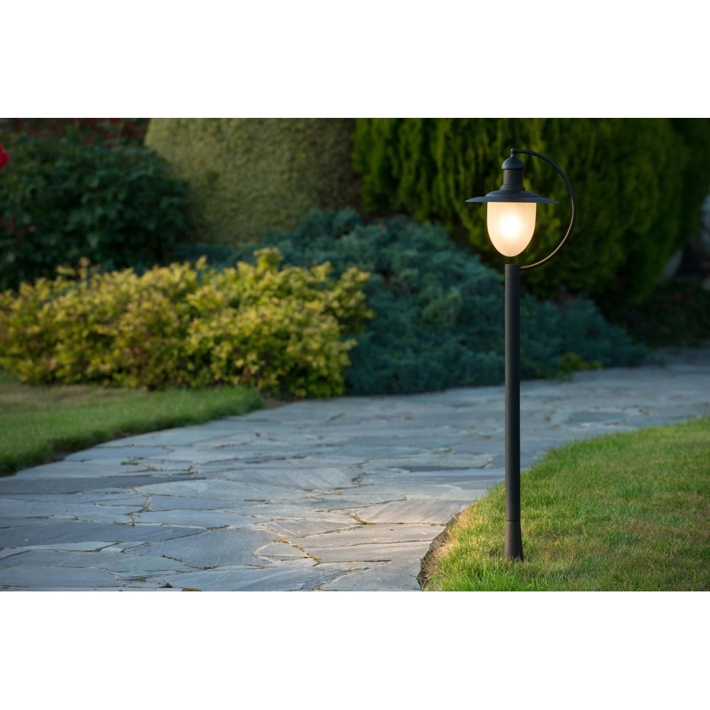 Landlaterne Aruba schwarz Ø 25 cm Lucide 5411212113559
