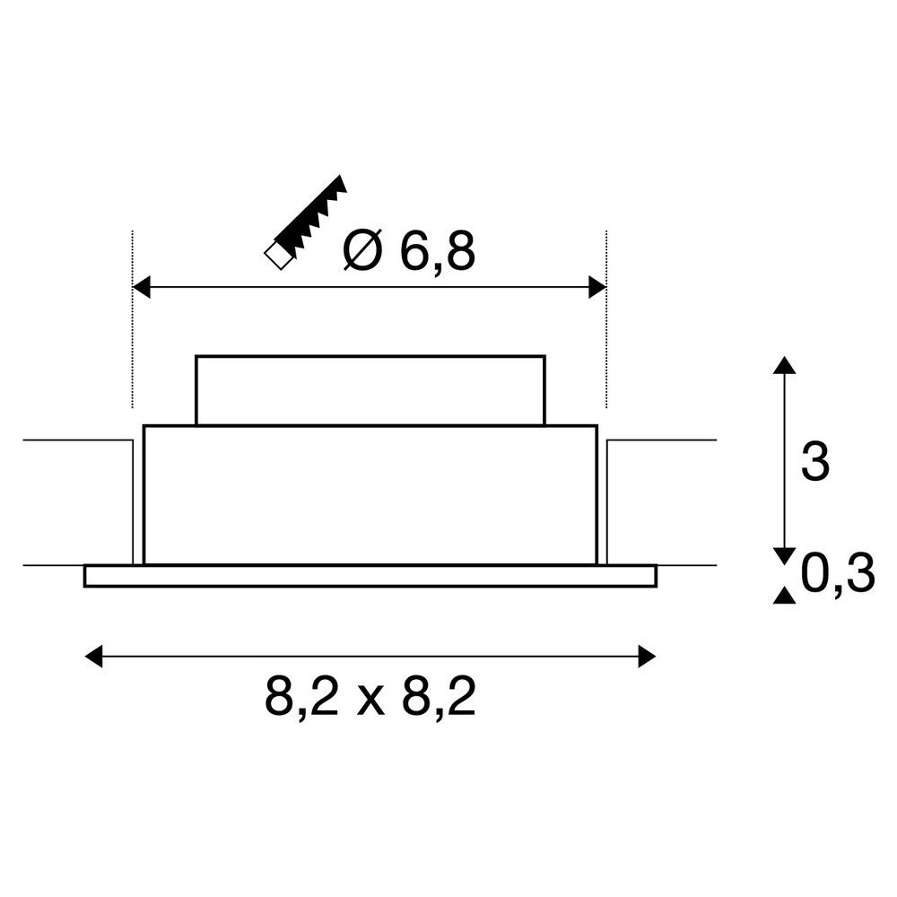 LED Einbaustrahler New Tria 68 Square 5,3W - 2700k - 8,2 cm Metallgrau SLV 4024163232531