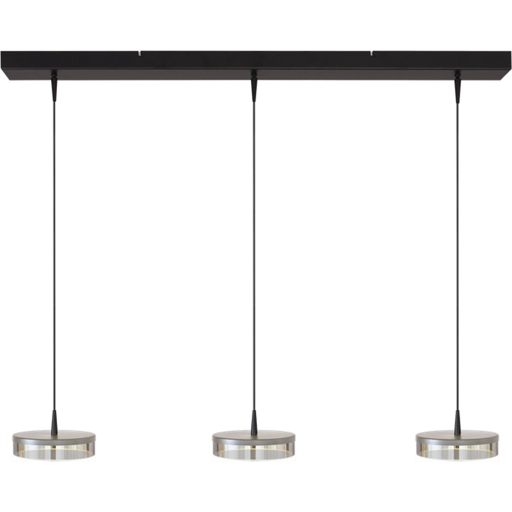 3-Licht Pendellampe Imperia 100 cm schwarz mit Nickel