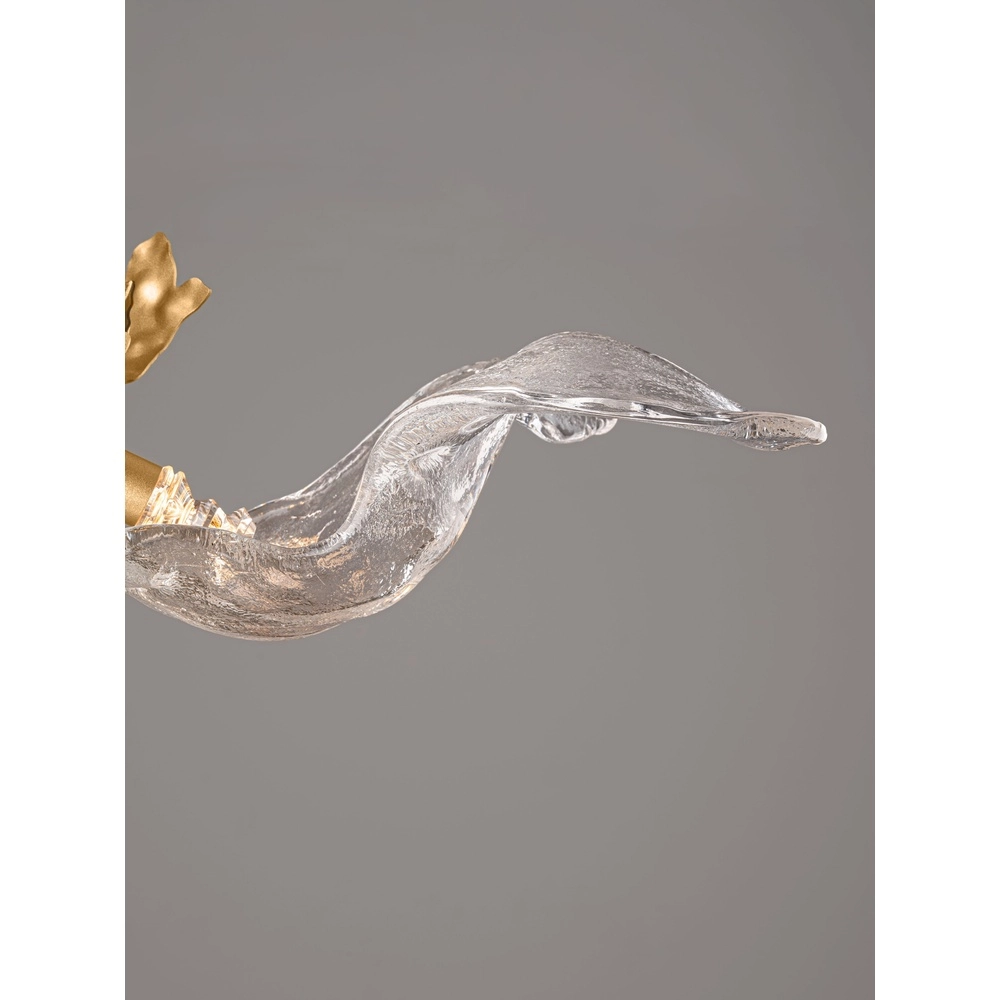 Goldene Pendellampe Avesa mit klarem Glas Ø 60 cm Lyora 5212063500433