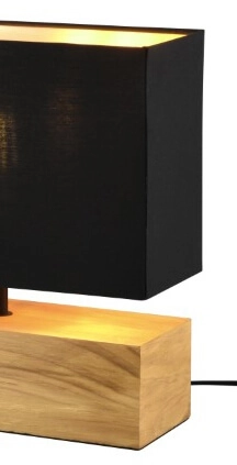 Schwarze Tischlampe Woody mit Stoffkapuze Trio 4017807523539