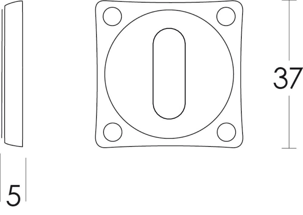 Schlüssel-Rosette Basic nickel matt Intersteel 8714186705841