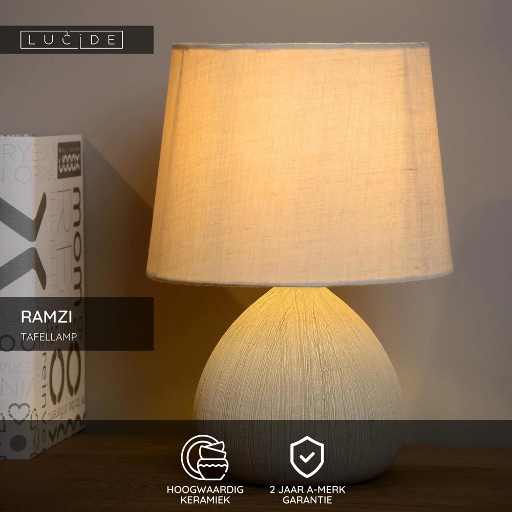 Tischlampe Ramzi Sandbraun Lucide 5411212470171