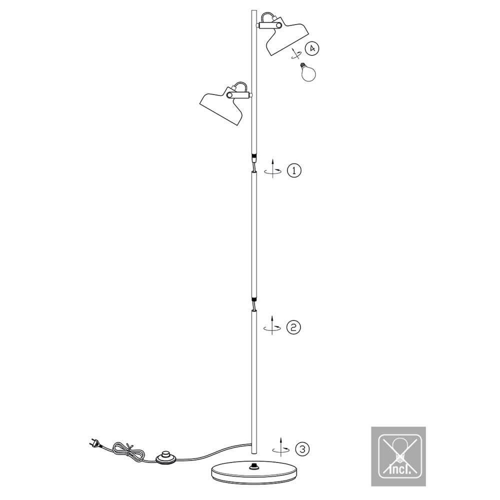 Stehlampe Prato schwarz mit gold Steinhauer 8712746176407