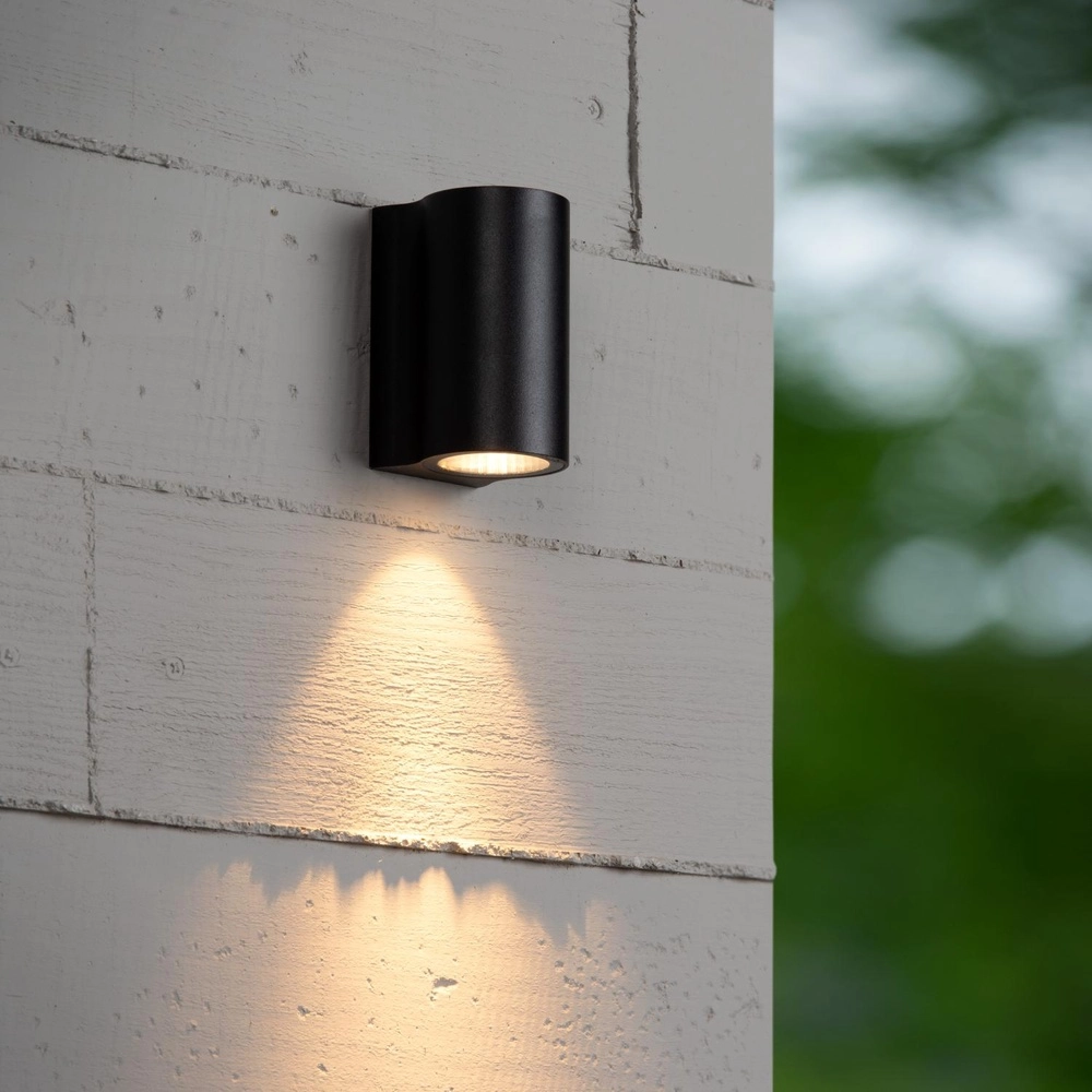 Design-Wandlampe Akra Down Black IP54 Lucide 5411212334022
