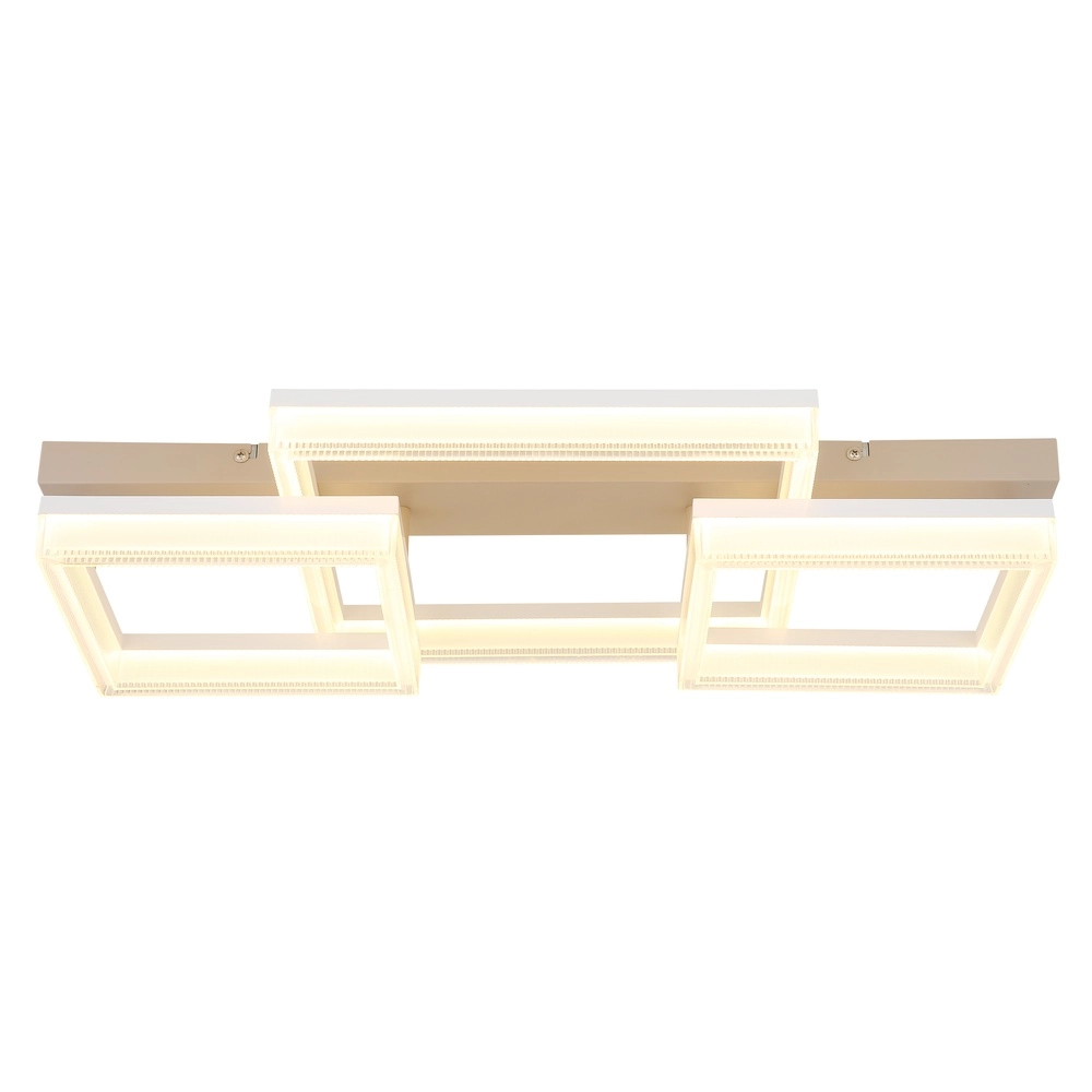 Moderne Deckenleuchte Zara sandbraun quadratisch 66cm Globo 9007371567089