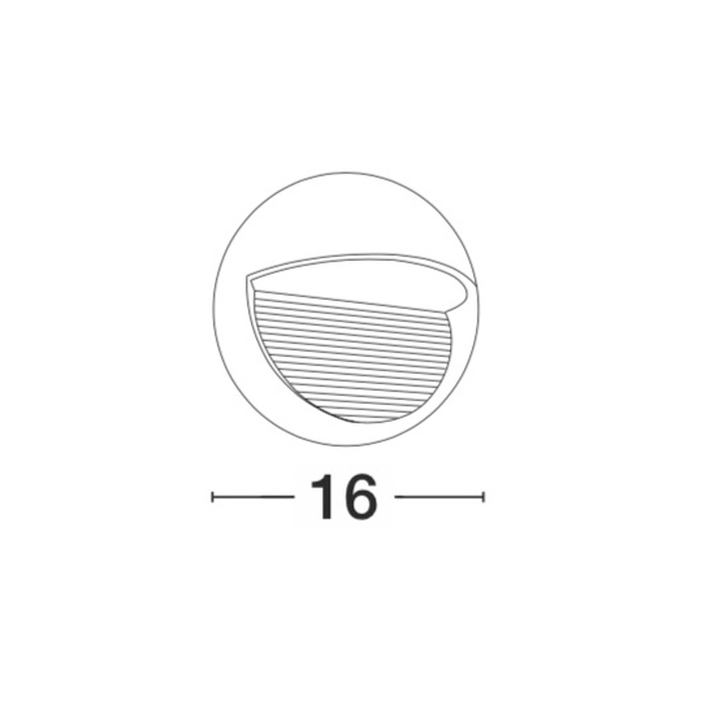 Runde Wandleuchte Krypton Ø 16cm grau Lyora 5212017409287