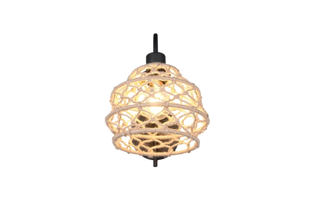 Rattan-Wandleuchte Hive mit schwarz Trio 4017807637212