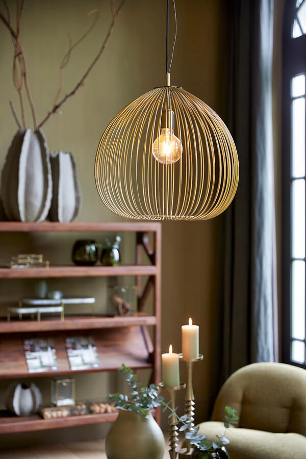 Goldene Pendelleuchte Rilana Ø 45cm