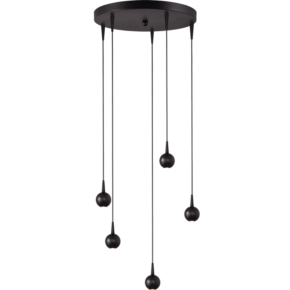 5-Licht Pendellampe Talana schwarz Ø 35 cm DTW