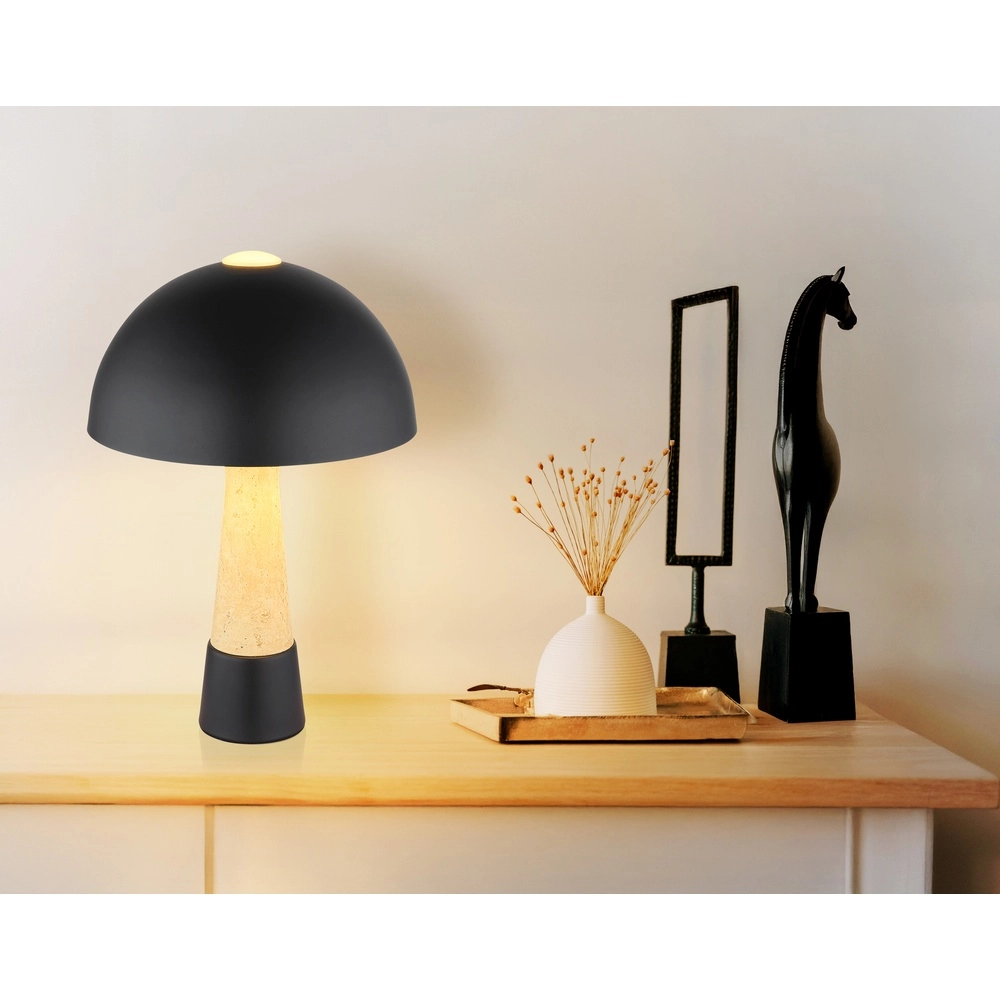 Einzigartige Tischlampe Paulin Ø 25 cm schwarz Globo 9007371573059