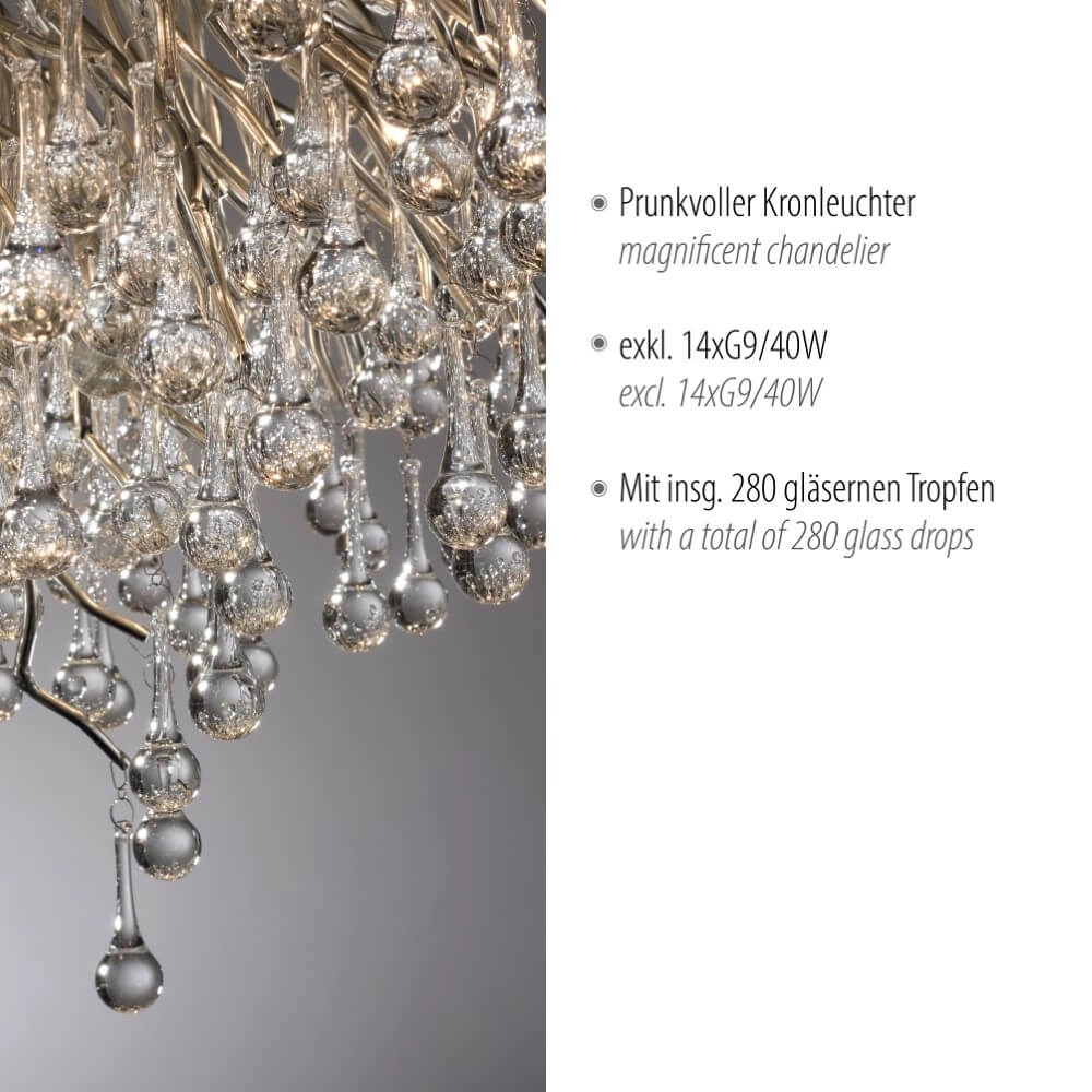 Kronleuchter Icicle Metall 100cm Paul Neuhaus 4012248352113
