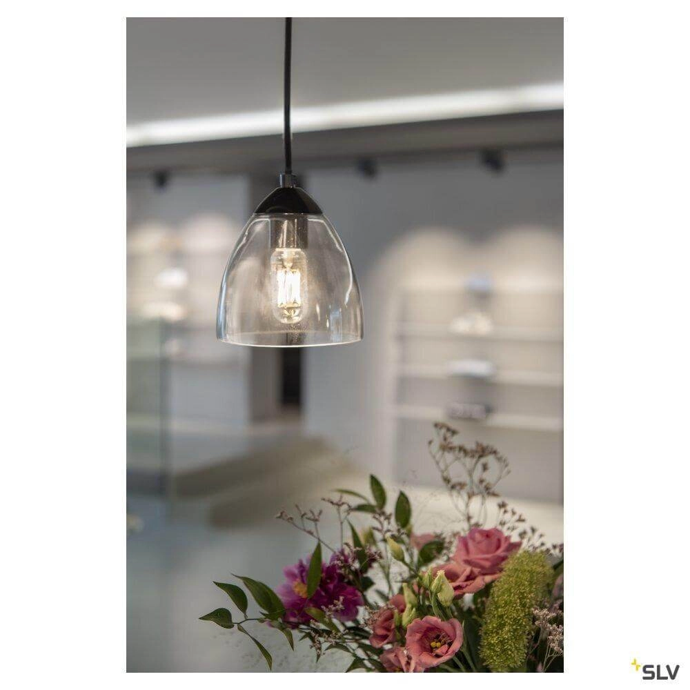 Hängelampe aus Glas Para Cone schwarz mit Rauchglas SLV 4024163262385
