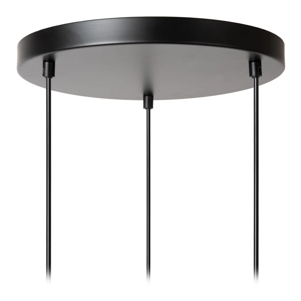 3-Licht Pendellampe Chayanne Design Schwarz mit Gold Lucide 5411212051561