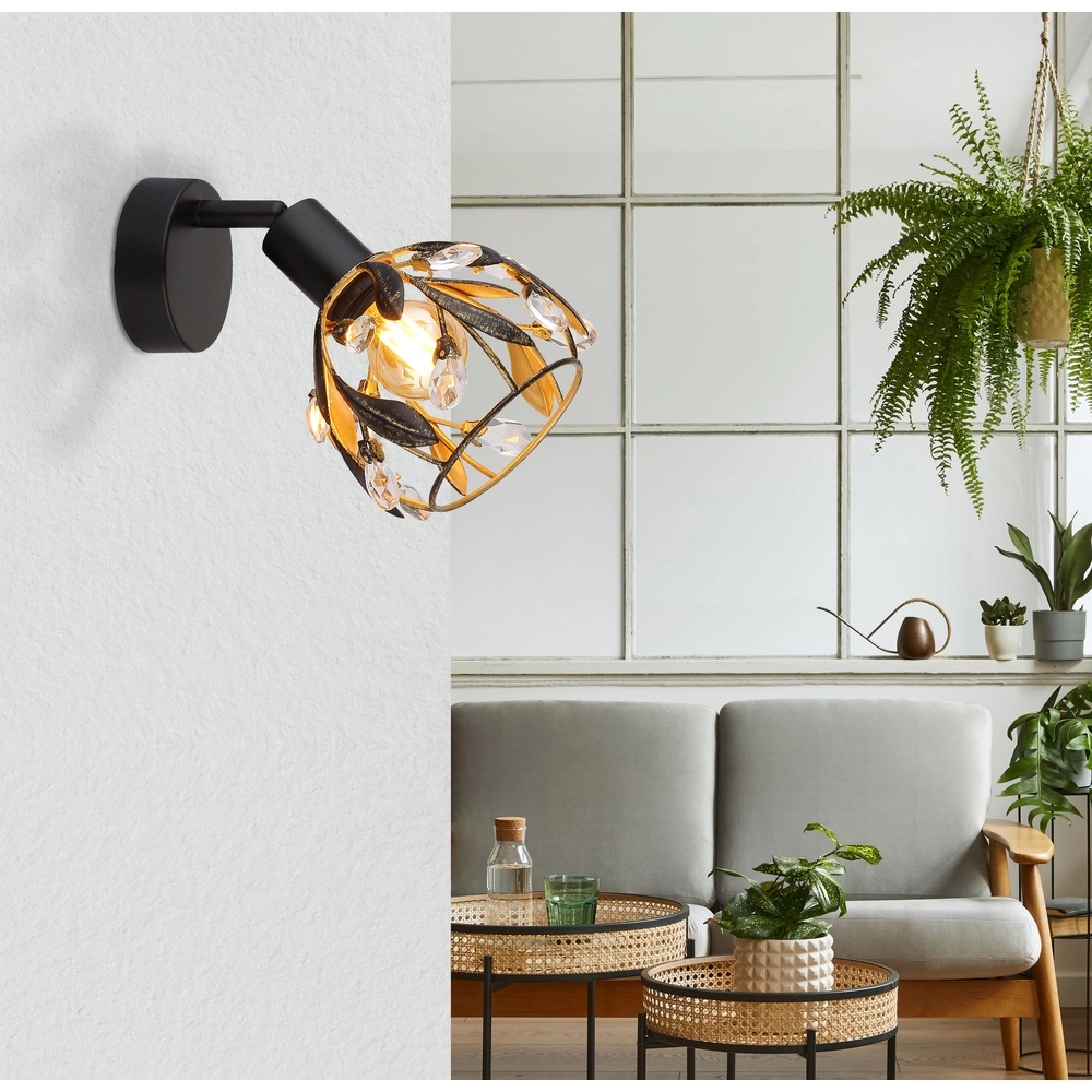 Landwandlampe Mika Schwarz Globo 9007371522293