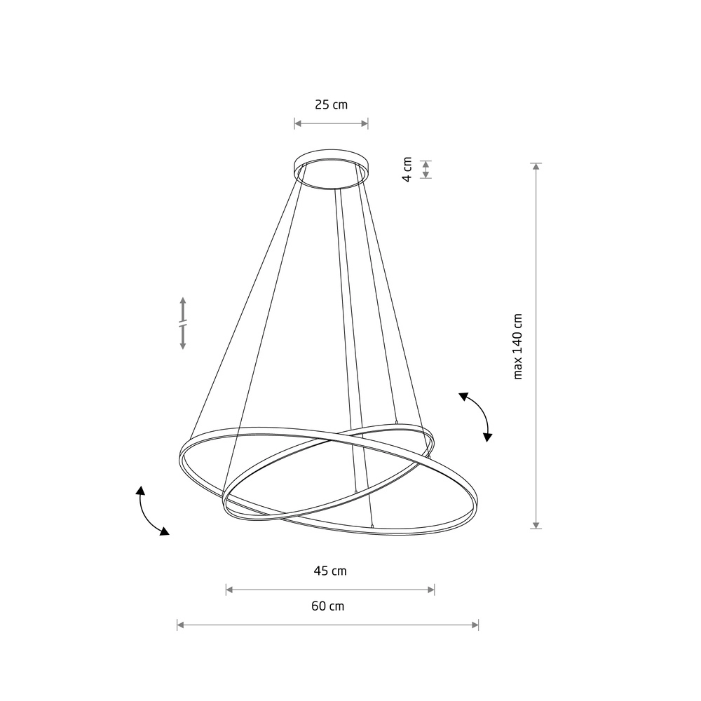 Design-Pendellampe Circolo Led weiße Ø 60cm Lyora 5903139116466