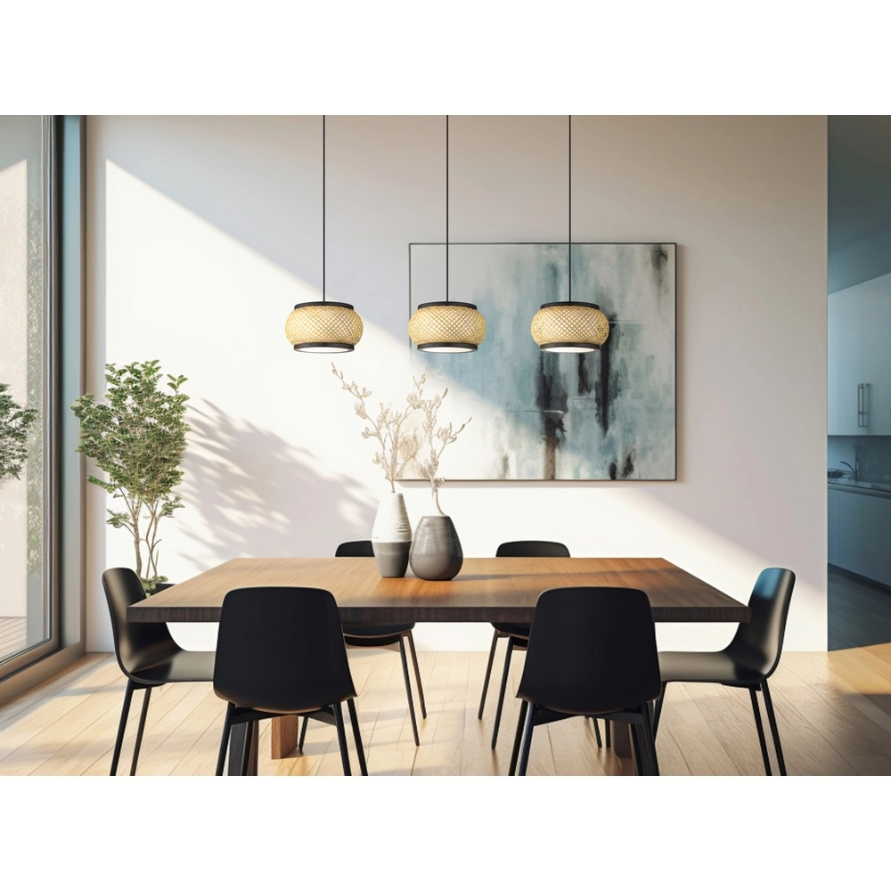 Pendellampe Bambora 3-Licht mit Bambus Globo 9007371566860