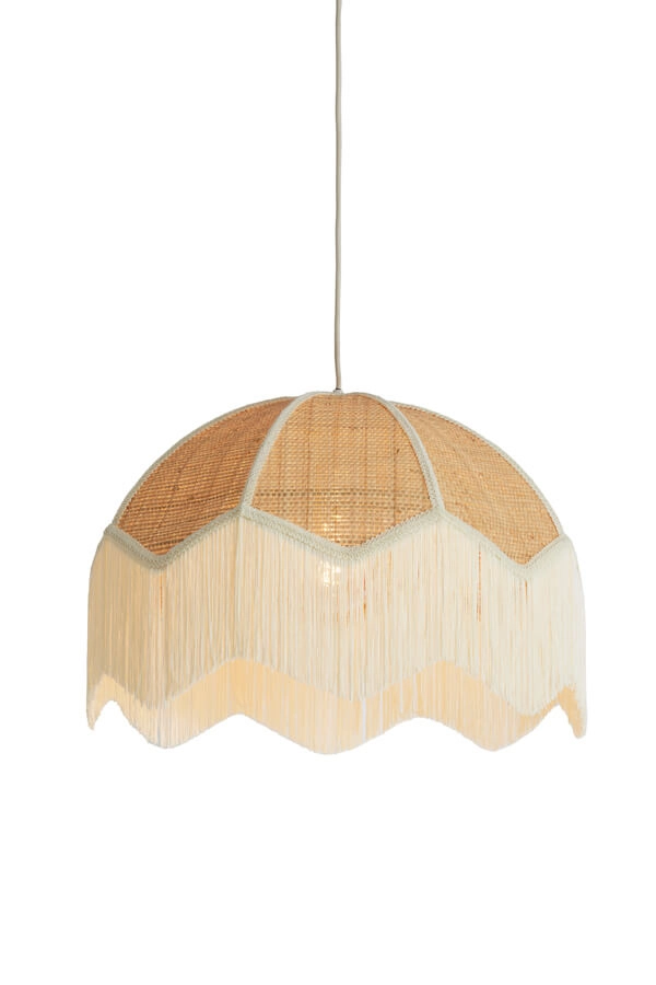 Cremefarbene Pendelleuchte Malacia Ø 50cm