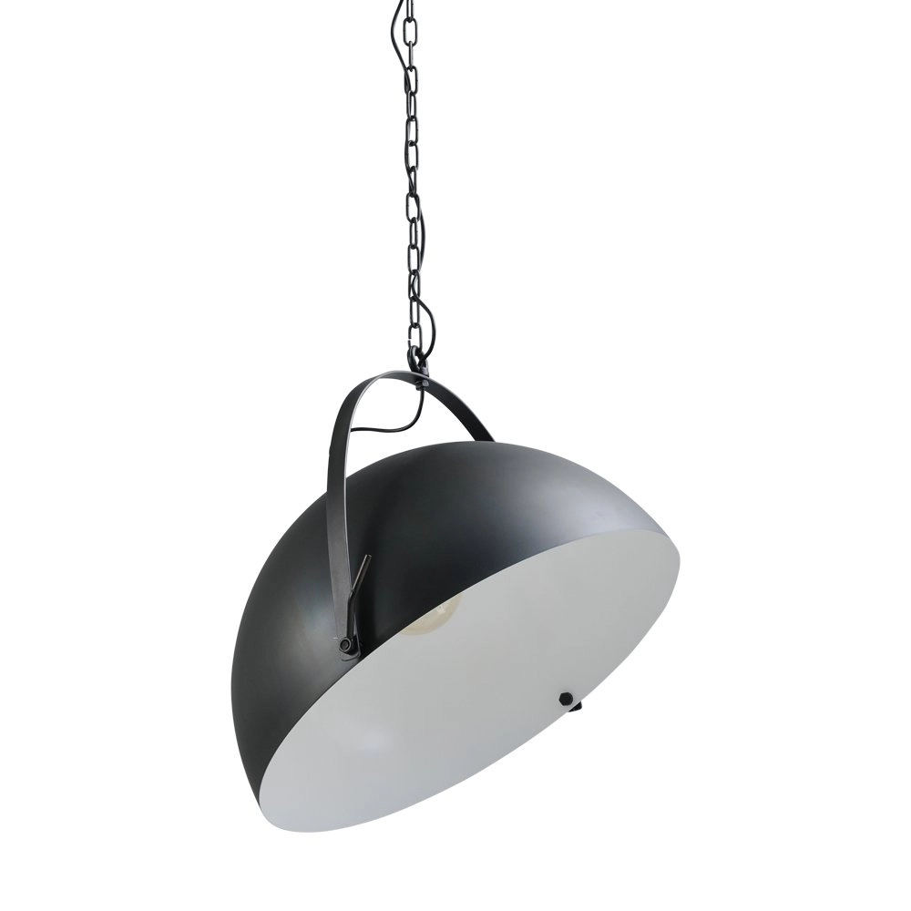 Pendelleuchte Larino 60 Retro schwarz mit weiß