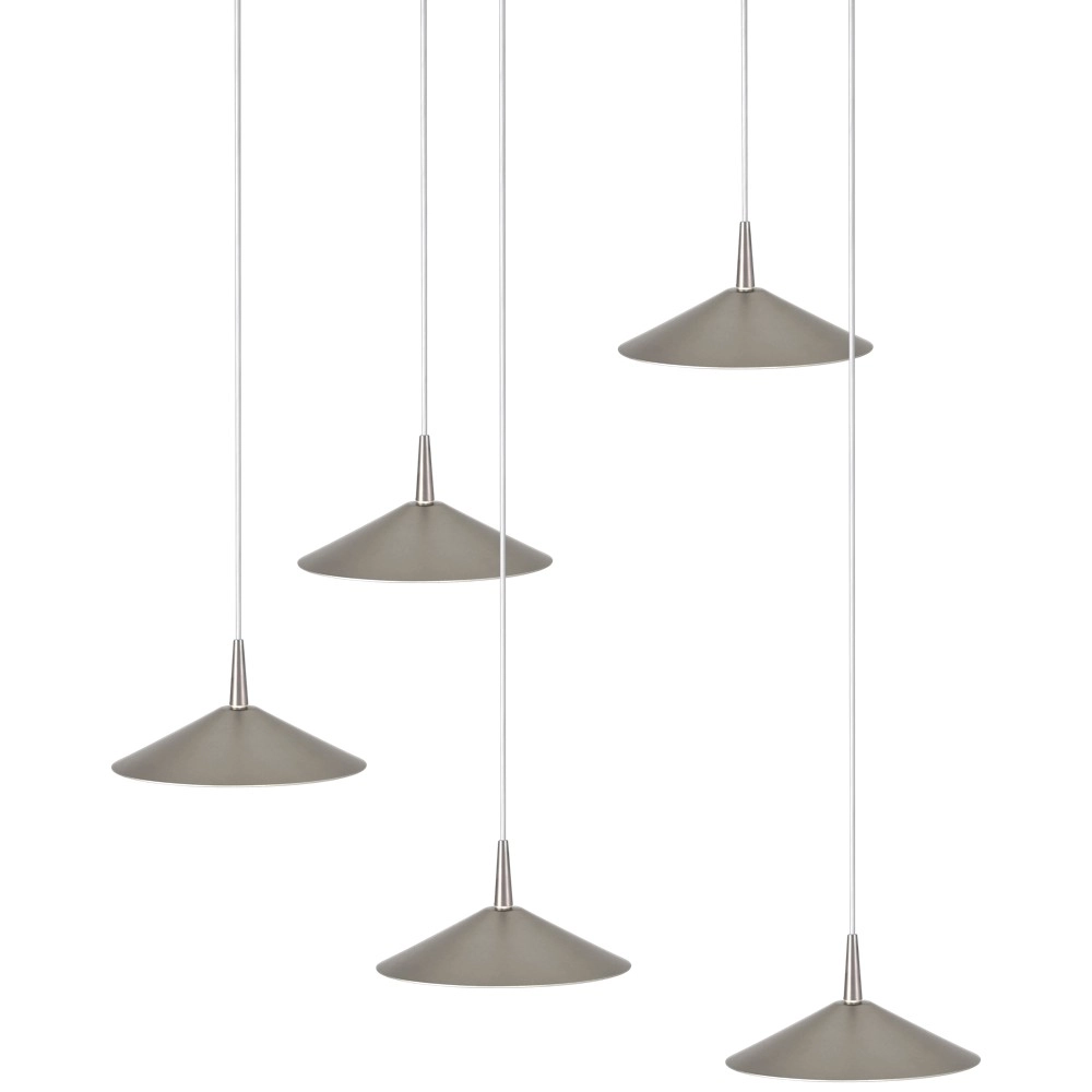 5-Licht Pendellampe Ceppo Nickel Ø 18 cm rund Masterlight 8718121358703