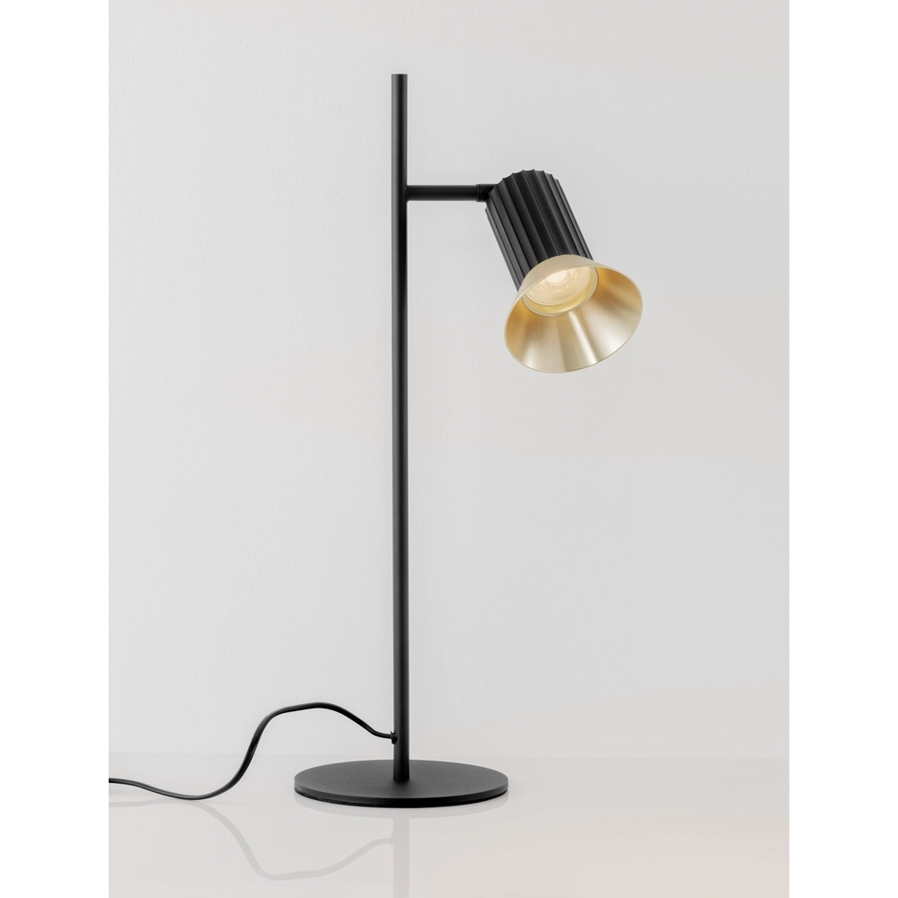 Design-Tischleuchte Luvia schwarz mit gold