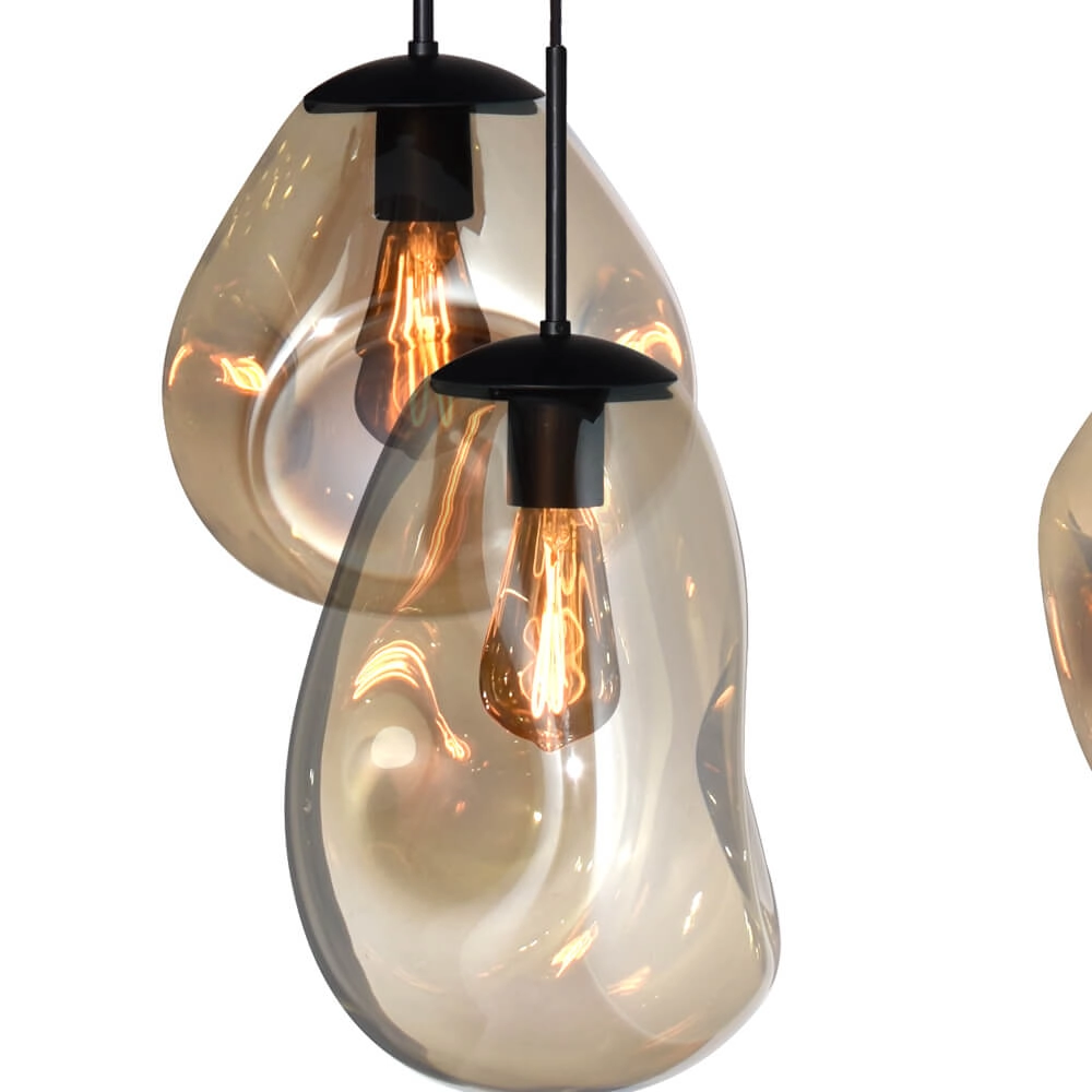 Hängelampe Lava Oval 8x Goldglas Masterlight 8718121290188