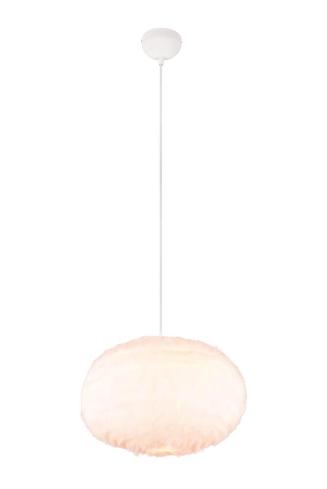 Hängelampe aus Stoff Furry creme Ø 50cm Trio 4017807600117