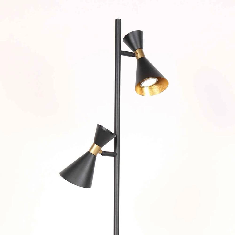 Design-Stehleuchte Preto schwarz mit gold Steinhauer 8712746176315