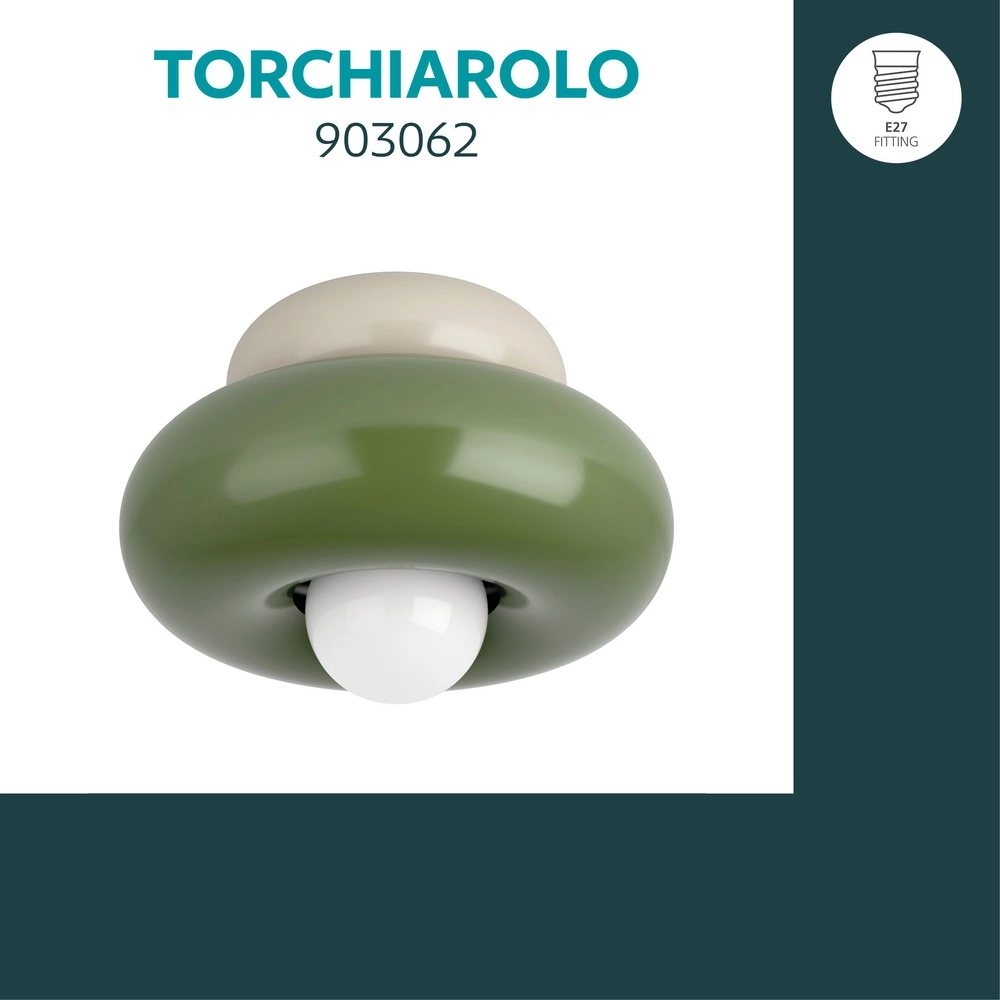 Design-Deckenlampe Torchiarolo Sandbraun mit Grün