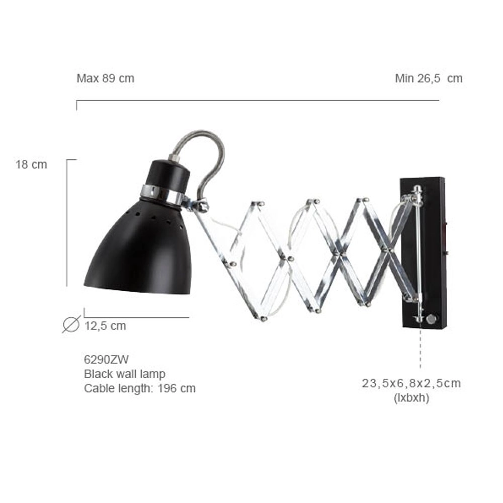 Wandleuchte Spring schwarz mit chrom Steinhauer 8712746068702