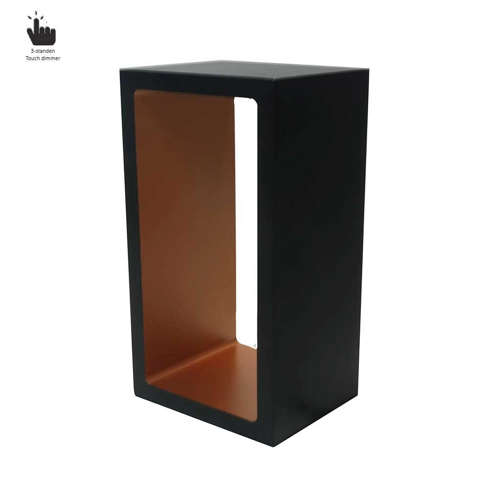 Design Tischlampe Corridor schwarz mit rotem Kupfer