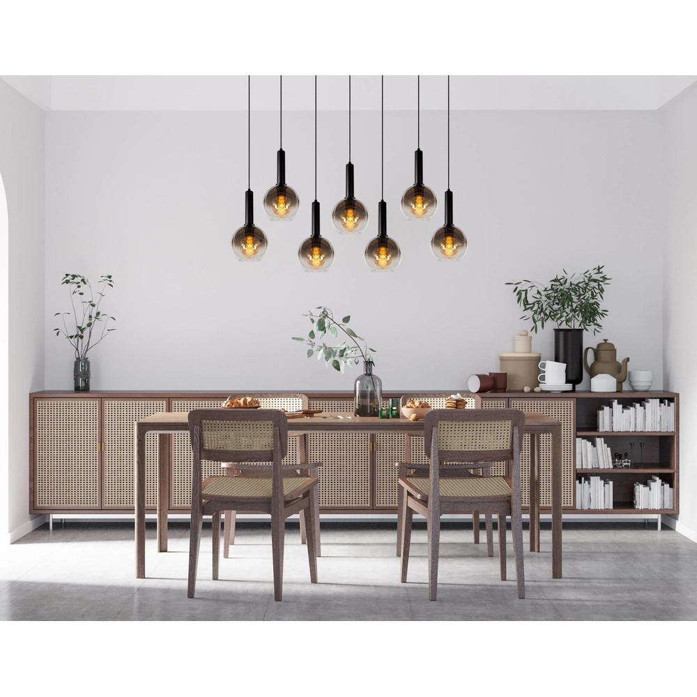 Pendellampe Marius 7-Licht Schwarz Lucide 5411212452221