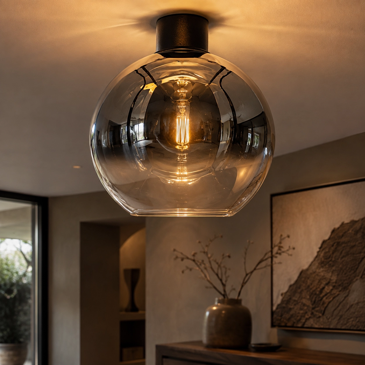 Glasdeckenlampe Rosario Ø 30cm