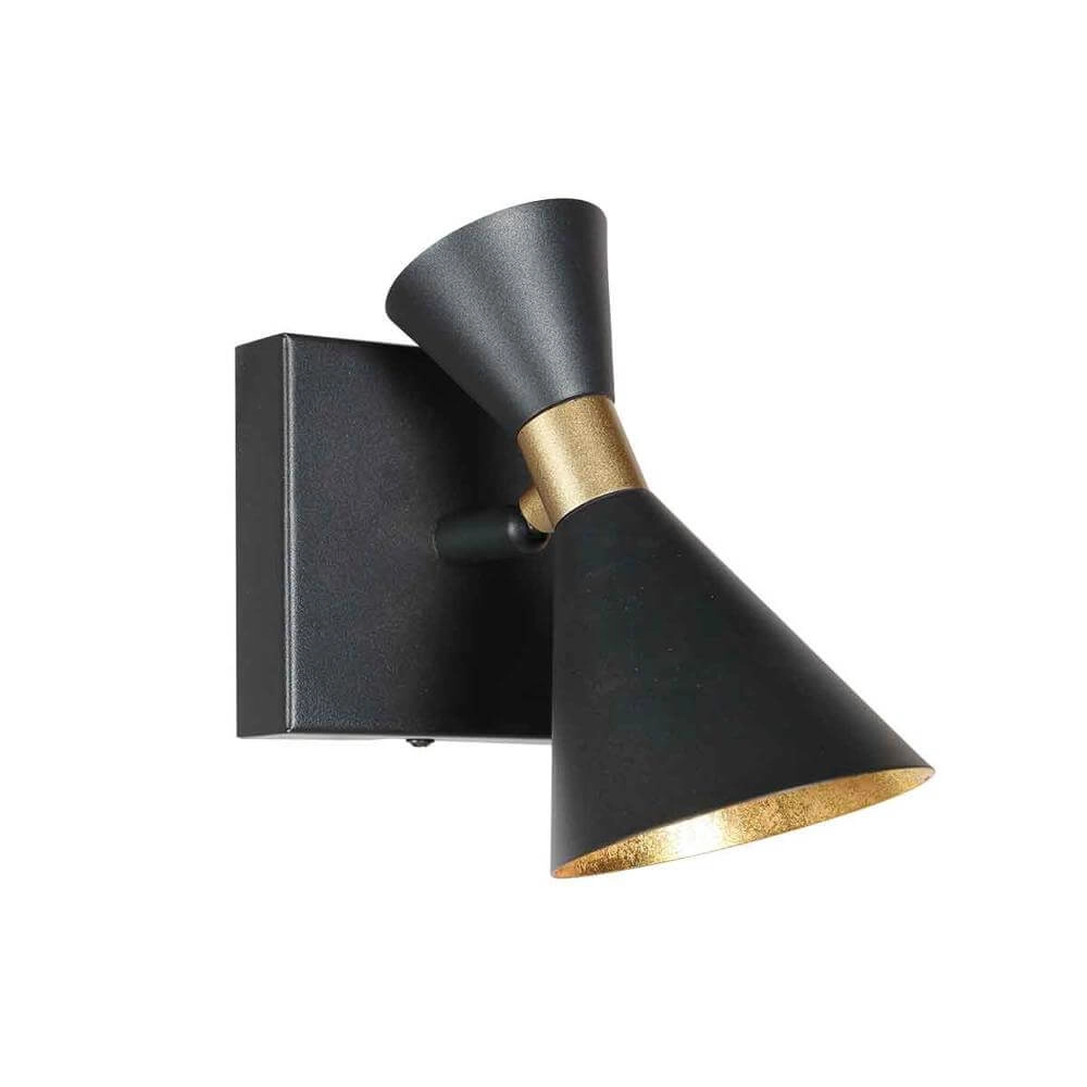 Design-Wandleuchte Preto schwarz mit gold Steinhauer 8712746176285