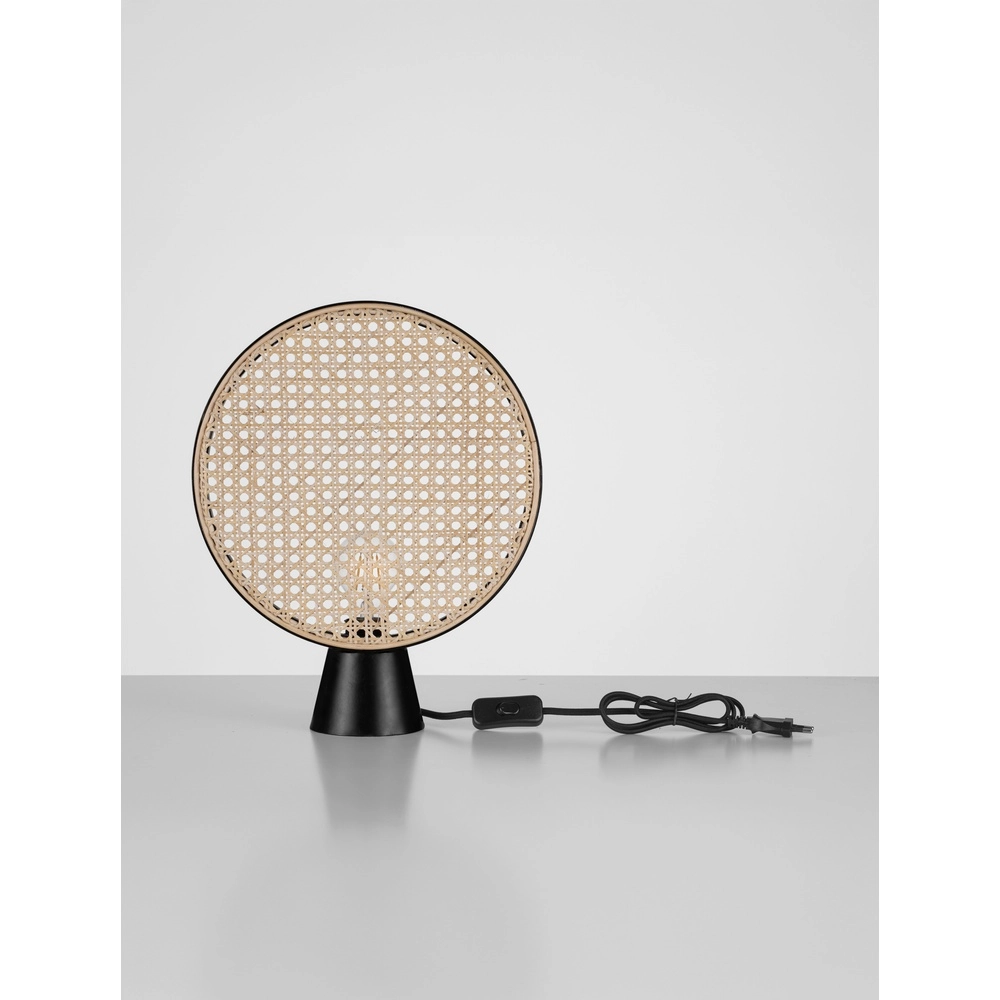 Tischlampe Tiera Rattan mit Schwarz Lyora 5212017477545