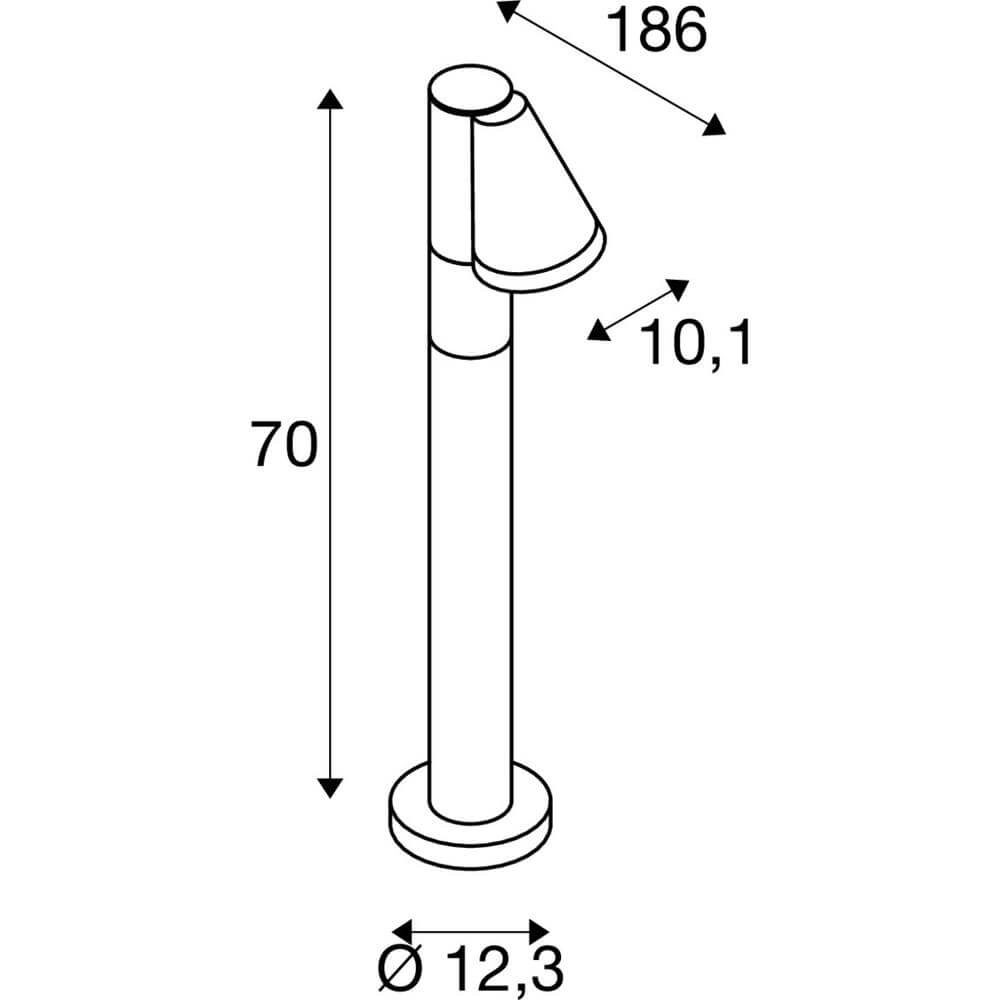 Beleuchtung des Weges T-Tube 70 Pole 70cm schwarz Einzel SLV 4024163291576