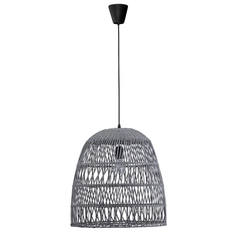 Graue Pendelleuchte Destin Rattan Ø 46,5cm Lyora 5212017416667