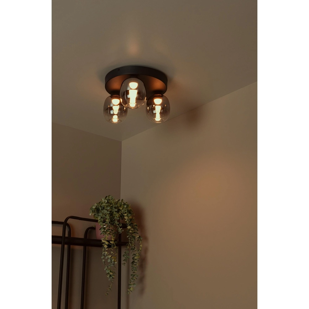 3-Licht Deckenlampe Tamino Schwarz Lucide 5411212741233
